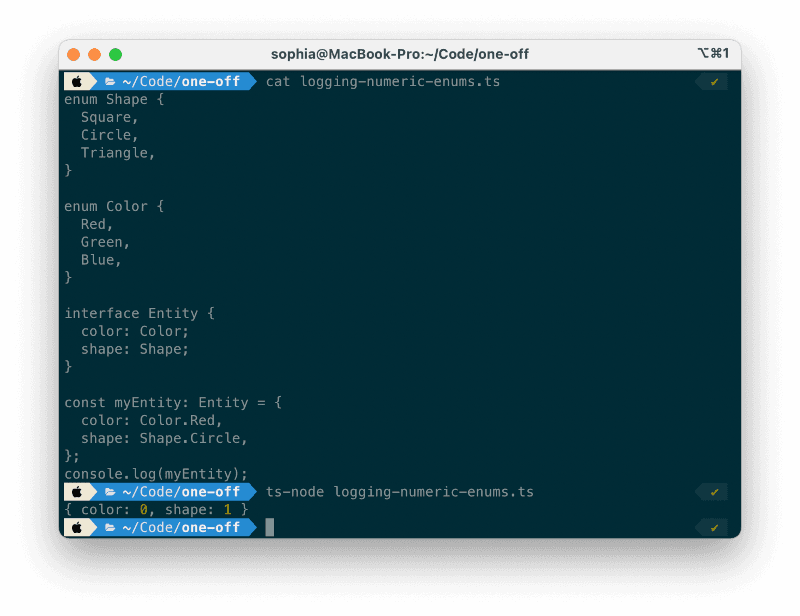 An example of what happens when you log numeric enums. The values are not immediately understandable.